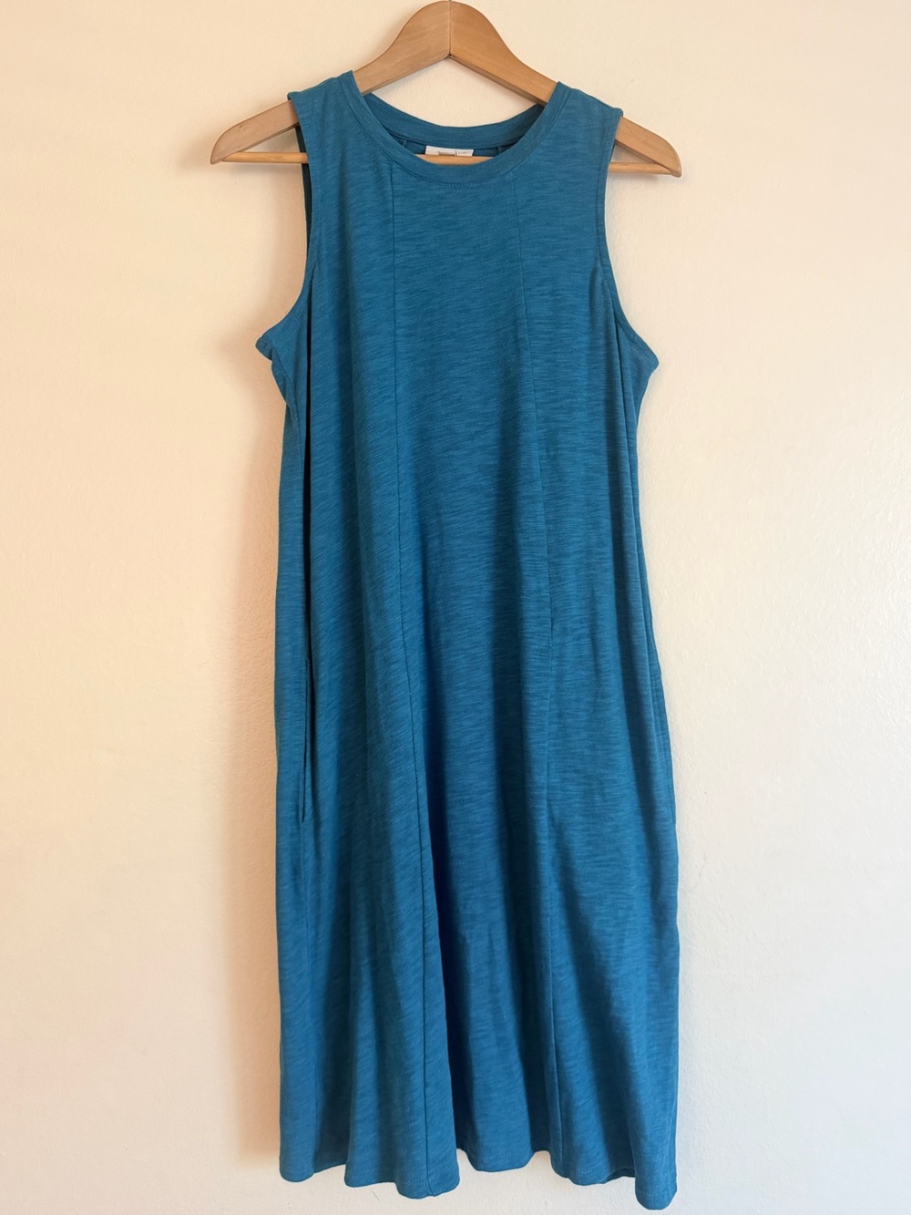 J Jill Sleeveless Teal Swing Dress Shift Dress Beachy Summer Casual
